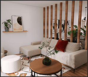 3d rendering wohnzimmer