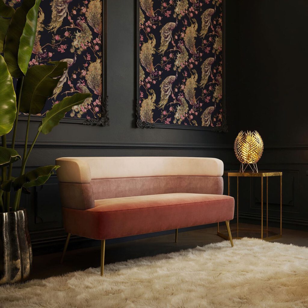 Schwarze Wandgestaltung im Wohnzimmer