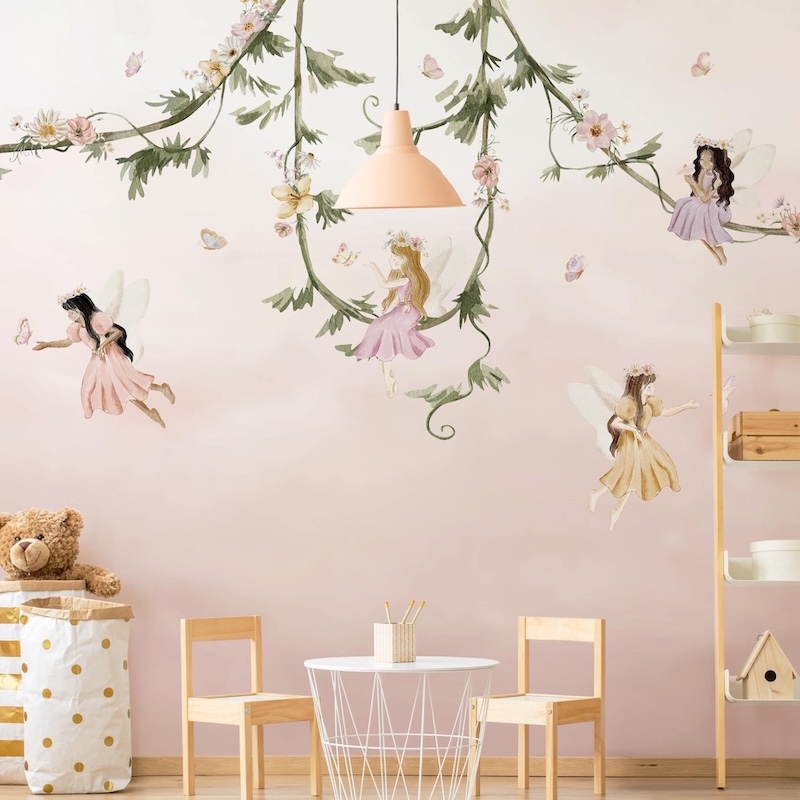 kinderzimmer wandgestaltung in rosa