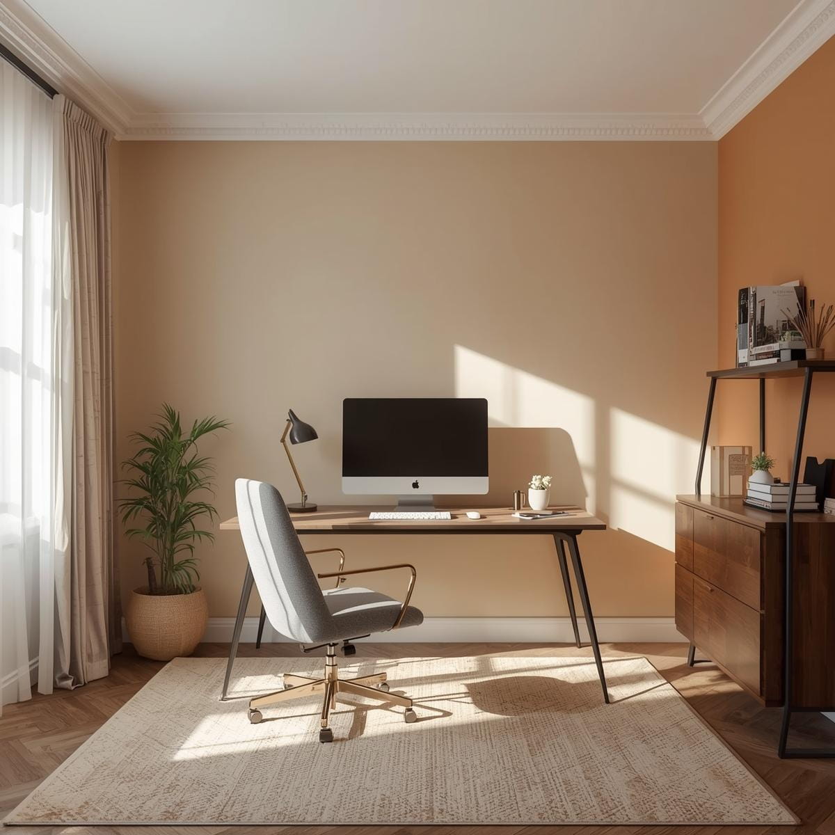 Arbeitszimmerwände beige streichen