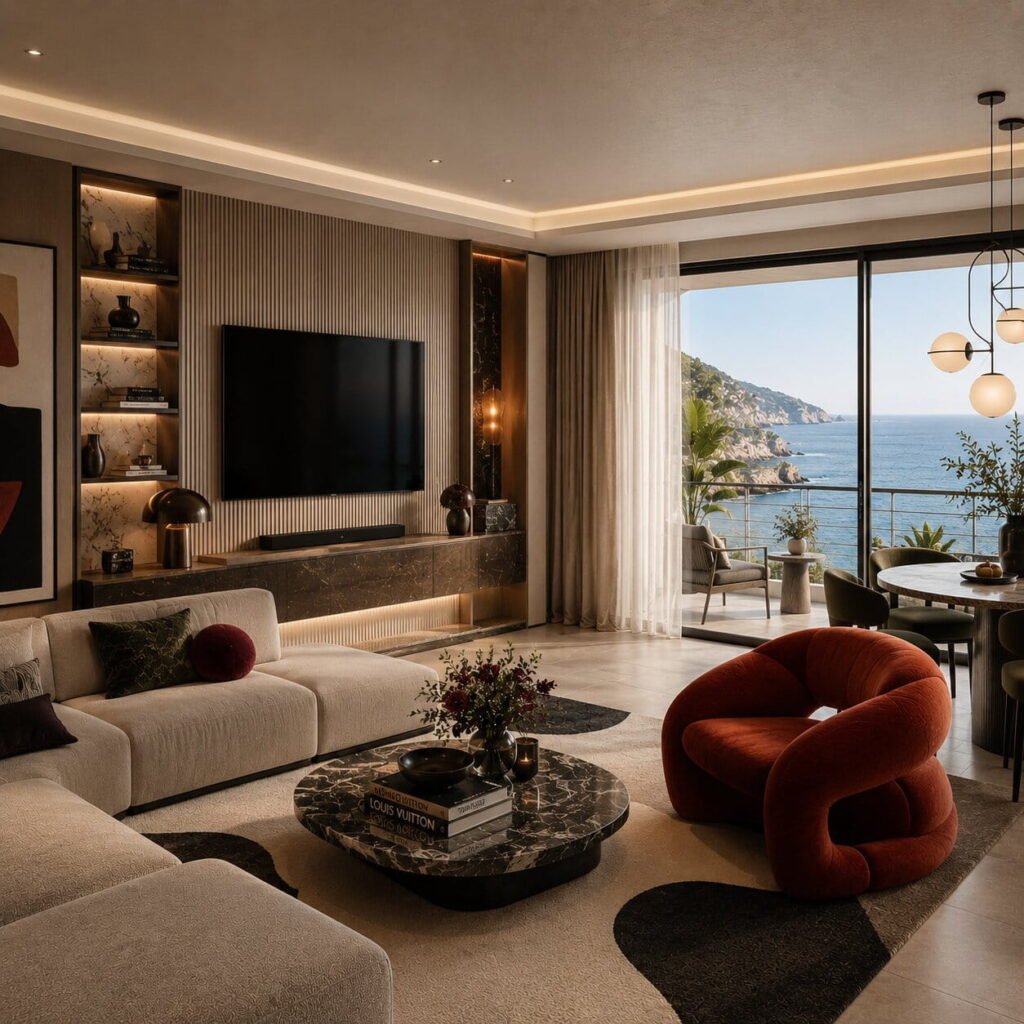fewo-wohnzimmer eingerichtet wie hotel
