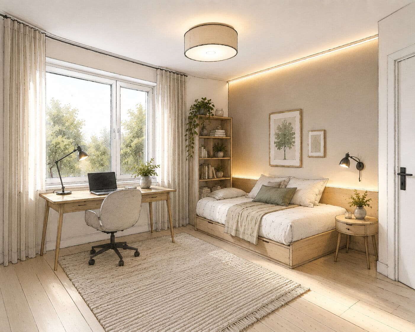 Büro-Gästezimmer optimal beleuchten für mehr Gemütlichkeit