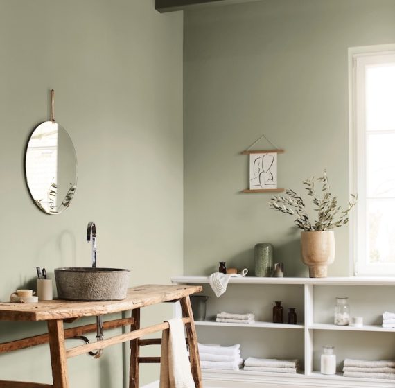 Wandfarbe Salbei im Bad